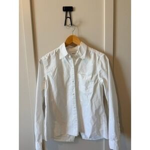 Current/Elliott White Crossover Split Back Button Down Shirt Size 1 Long Sleeve